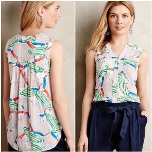 Anthropologie Umbrella Sleeveless Top